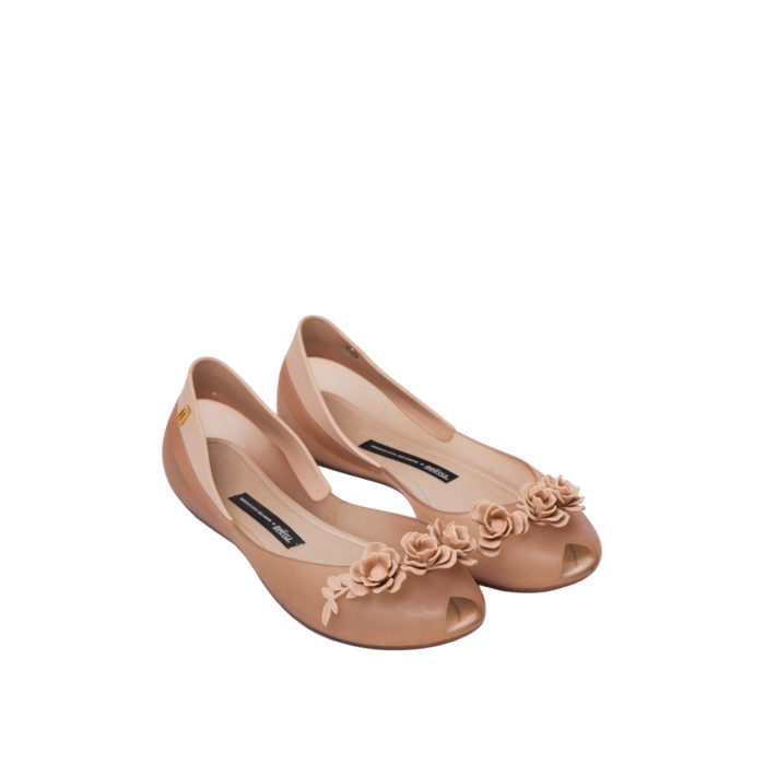 MELLISA X HERCHCOVITCH ALEXA USADO FLOWER BEIGE SIZE 5 - Image 1