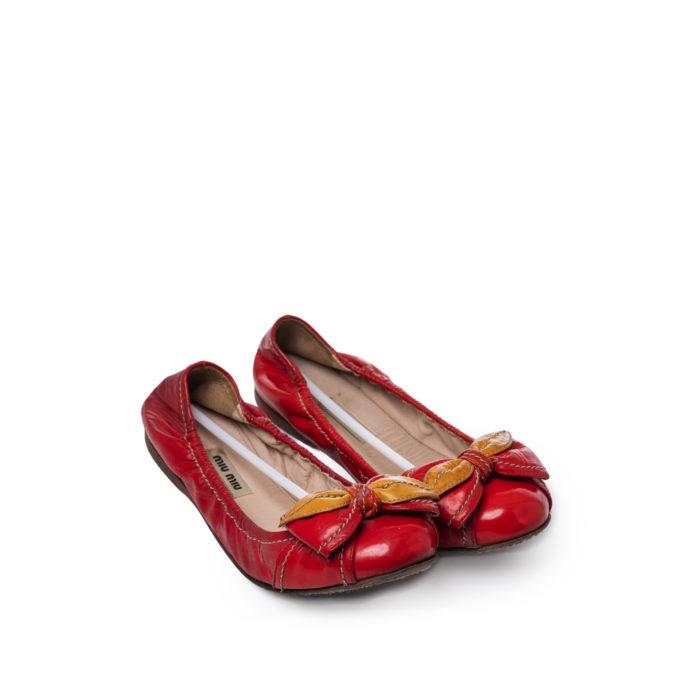 MIU MIU PATENT LEATHER FLAT RED SIZE 38,5 - Image 1