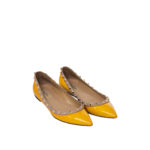 VALENTINO BALLERINA FLAT YELLOW PATENT  SZ 38