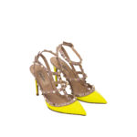VALENTINO GARAVANI ROCKSTUD PATENT YELLOW HEELS 9,5CM SIZE 35