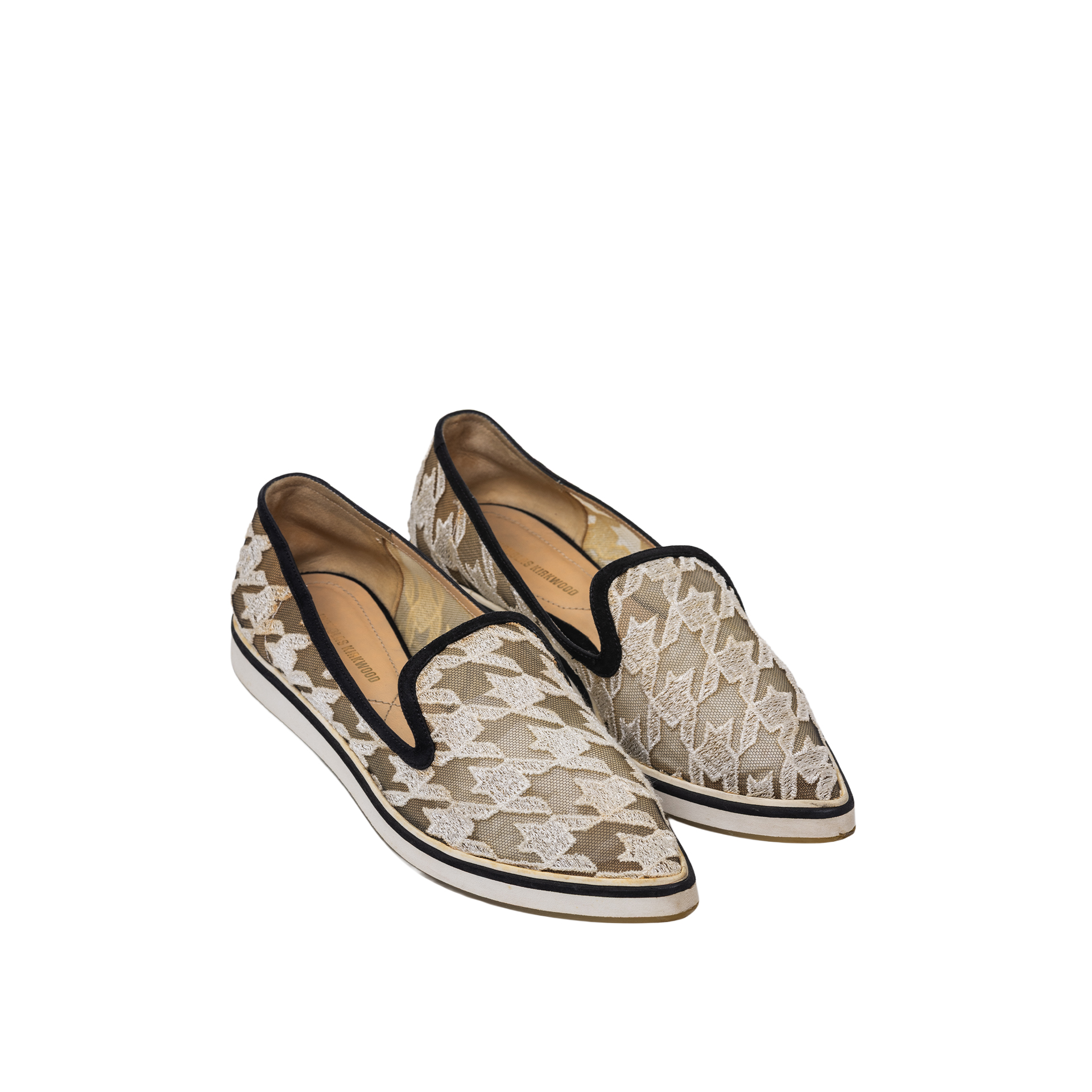 1 NICHOLAS KIRKWOOD HOUNDSTOOTH MESH SLIP ON SNEAKERS SIZE 38 - Image 1