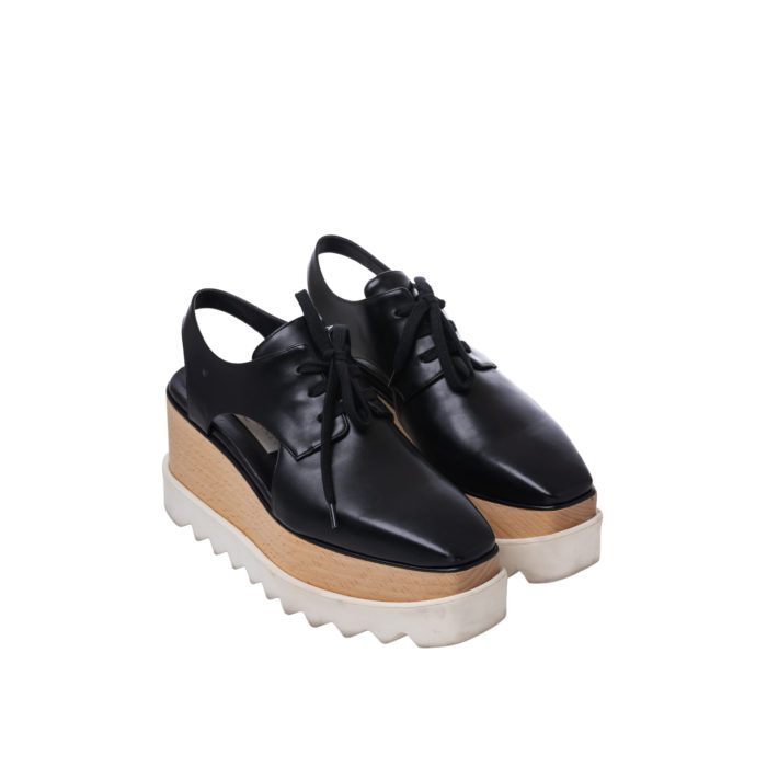 STELLA MCCARTNEY ELYSE PLATFORM SNEAKERS HEELS 8CM BLACK SIZE 35,5 - Image 1
