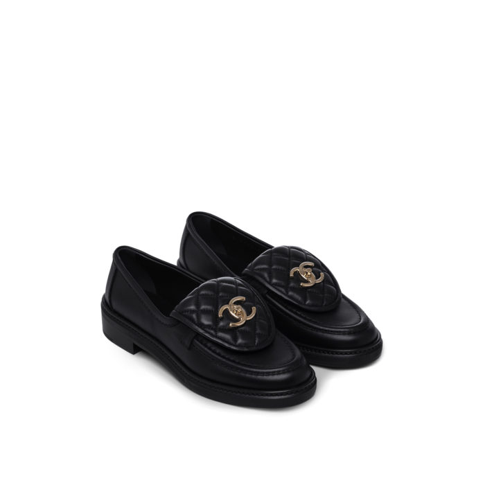 NBU CHANEL CC QUILTED LOAFERS CLASSIC IN BLACK SIZE 35,5 - Image 1