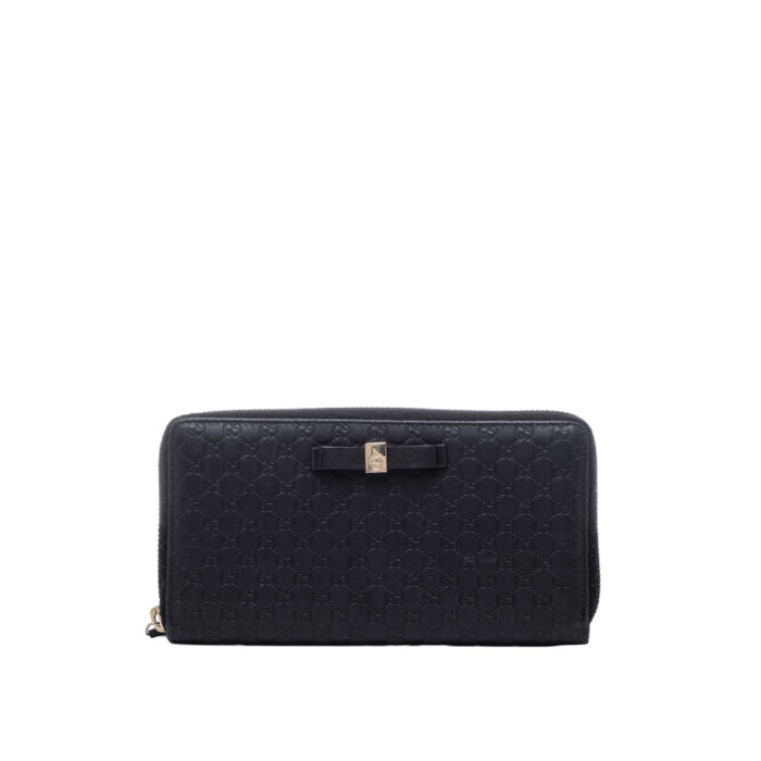 GUCCI GUCCISSIMA LARGE ZIP AROUND WALLET IN BLACK - Image 1
