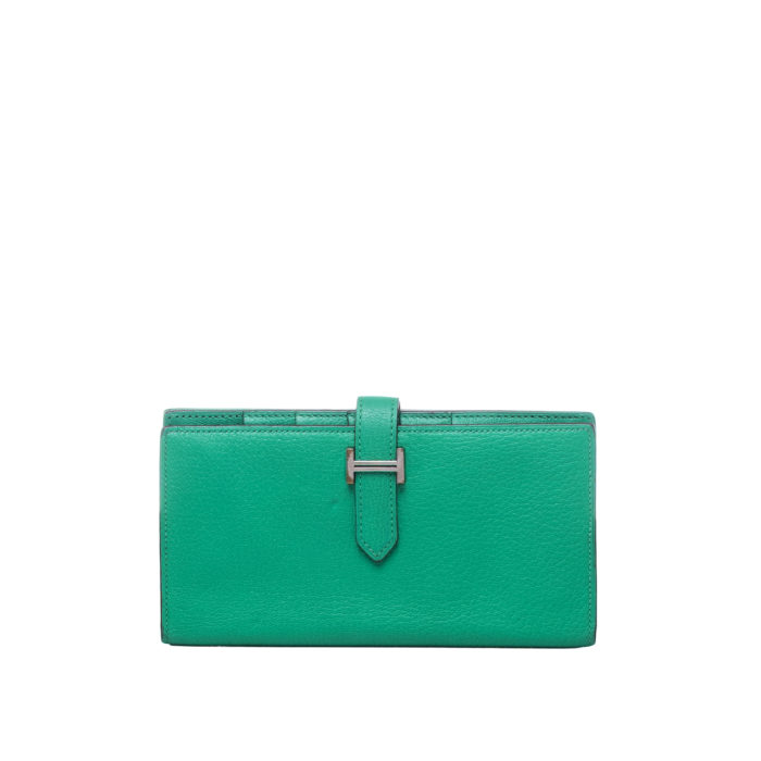 HERMES BEARN WALLET IN GREEN BAMBOO - Image 1
