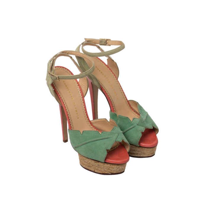 CHARLOTTE OLYMPIA ISLA VERDE CORALLO 14 CM SIZE 39 - Image 1