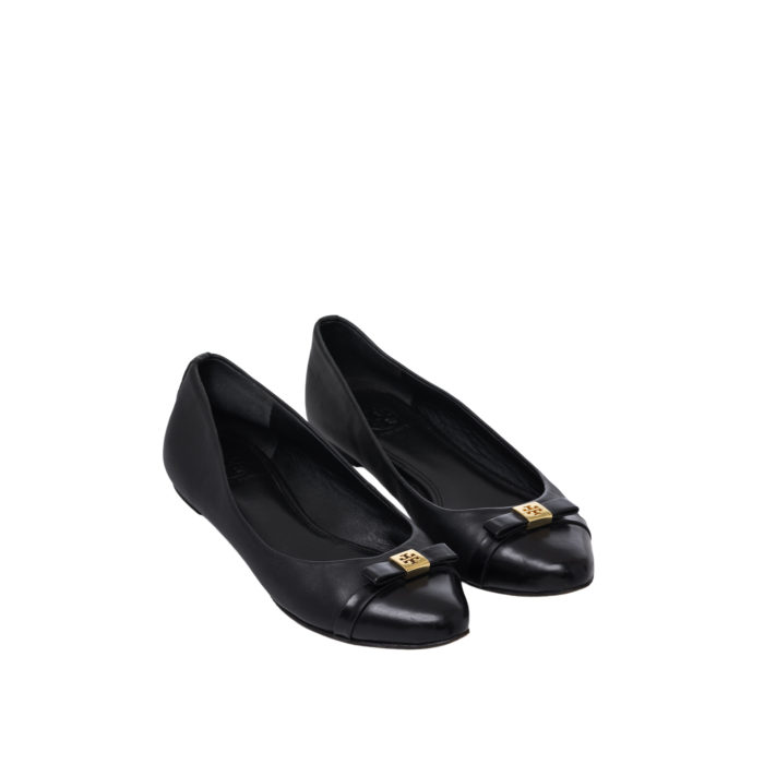 TORY BURCH HUGO BALLERINA FLATSHOES BLACK SIZE 5 - Image 1