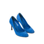 SERGIO ROSSI BLUE SUEDE PUMPS HEELS 8,5CM SIZE 34,5