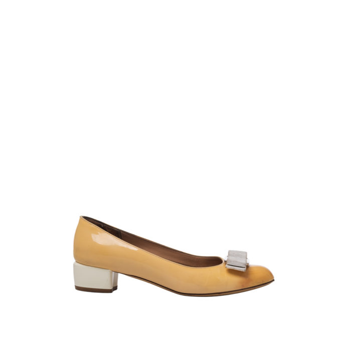 SALVATORE FERRAGAMO PATENT VARA PUMPS HEELS 3CM NEW BLUSH SIZE 4,5/35 - Image 2