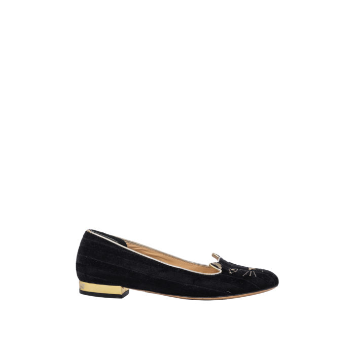 CHARLOTTE OLYMPIA WOMEN KITTY FLATSHOES HEELS 1,5MM BLACK SIZE 35 - Image 2