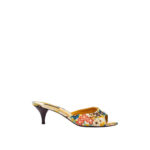 LOUIS VUITTON MULTICOLOR FLEUR SATEEN SLIDE HEELS SIZE 38,5 - Image 2