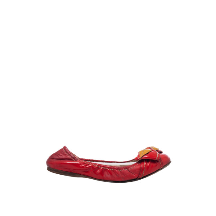 MIU MIU PATENT LEATHER FLAT RED SIZE 38,5 - Image 2