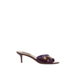 LOUIS VUITTON LV FLEUR VERNIS PURPLE GOLD MULE HEELED SANDAL 5,5CM SIZE 38,5 - Image 2