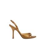 JIMMY CHOO ELAN SANDAL HEELS IN SAND SILK SATEEN HEELS 10,5CM SIZE 37,5 - Image 2