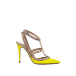 VALENTINO GARAVANI ROCKSTUD PATENT YELLOW HEELS 9,5CM SIZE 35 - Image 2