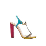 CHRISTIAN LOUBOUTIN SYLVIETA PINK-GOLD SANDAL HEELS 11CM SIZE 38,5 - Image 2