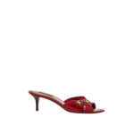 LOUIS VUITTON RED LEATHER FLOWER SANDAL HEEL IN 6CM SIZE 38,5 - Image 2