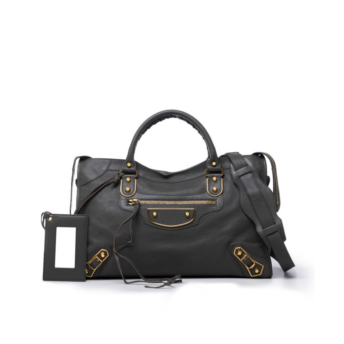 BALENCIAGA REGULAR METALLIC EDGE 38CM CHEVRE LEATHER GHW IN GRIS ACIER - Image 1