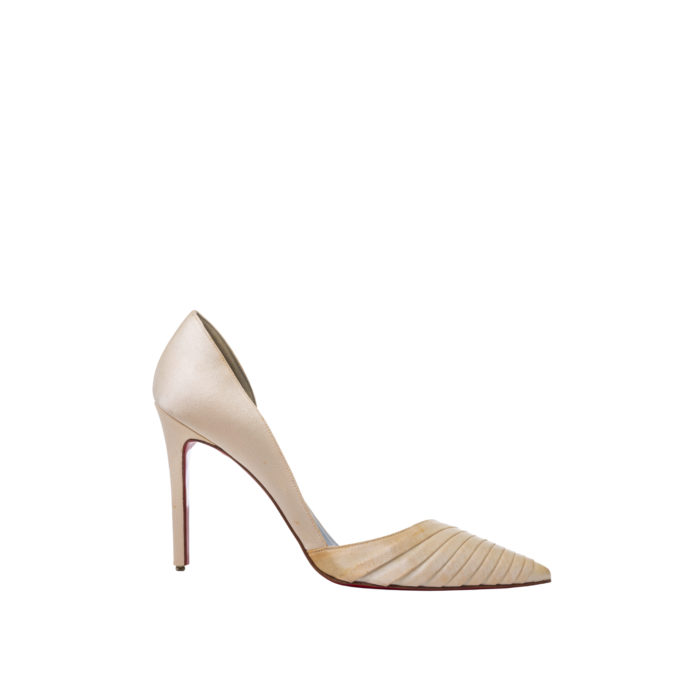 CHRISTIAN LOUBOUTIN PEARL CREPE SATIN BIGORNO HEELS 10CM SIZE 38,5 - Image 2