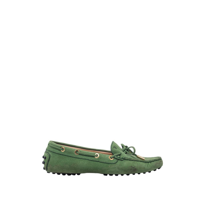 TOD’S GOMMINO BOW LOAFERS GREEN SIZE 35 - Image 2