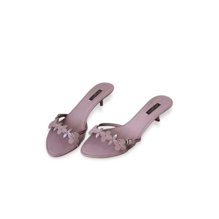 LOUIS VUITTON LV SANDAL FLOWER HEELS LILAC SIZE 37,5(SOL RUSAK) - Image 1