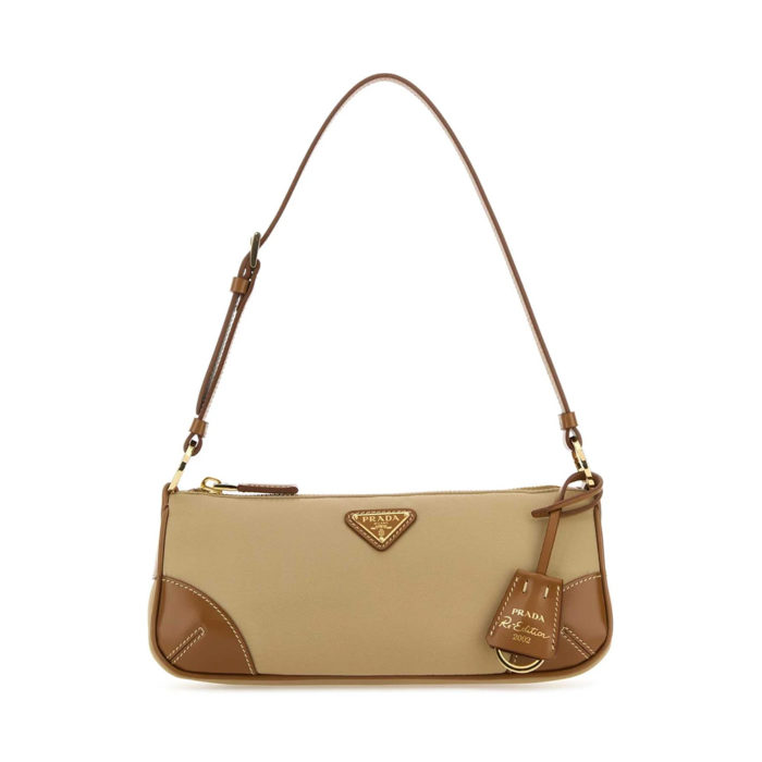 Prada Re-Edition Shoulder Bag Re-Nylon and Brushed Leather Camel - Image 1